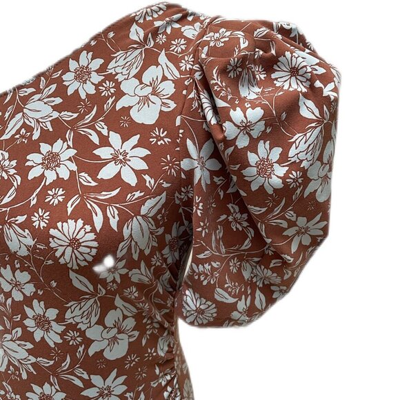 Free People Off Shoulder/ Puff Sleeve Floral Print Bodysuit - Picture 4 of 11